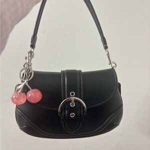 Coach black soho flap shoulder bag